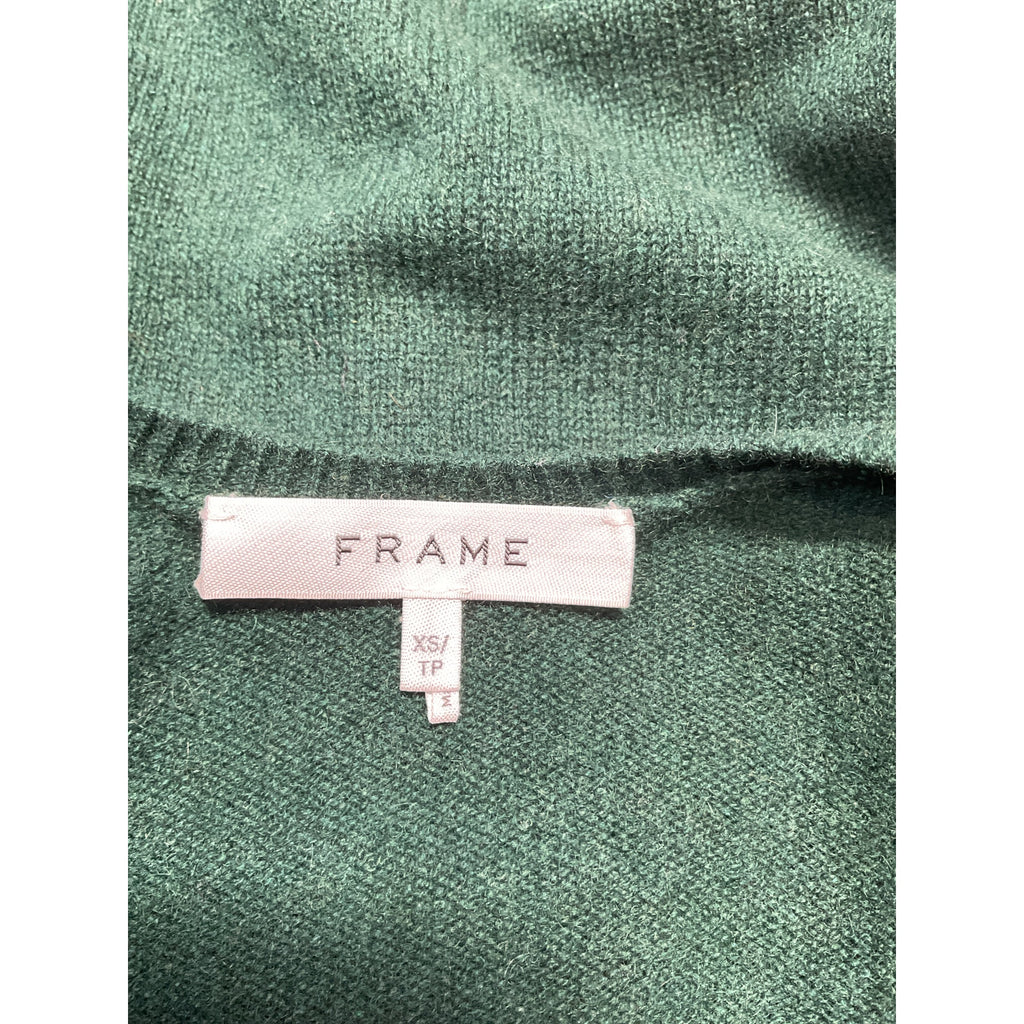 Frame Long Sleeve Green Cashmere Frankie Sweater Size XS