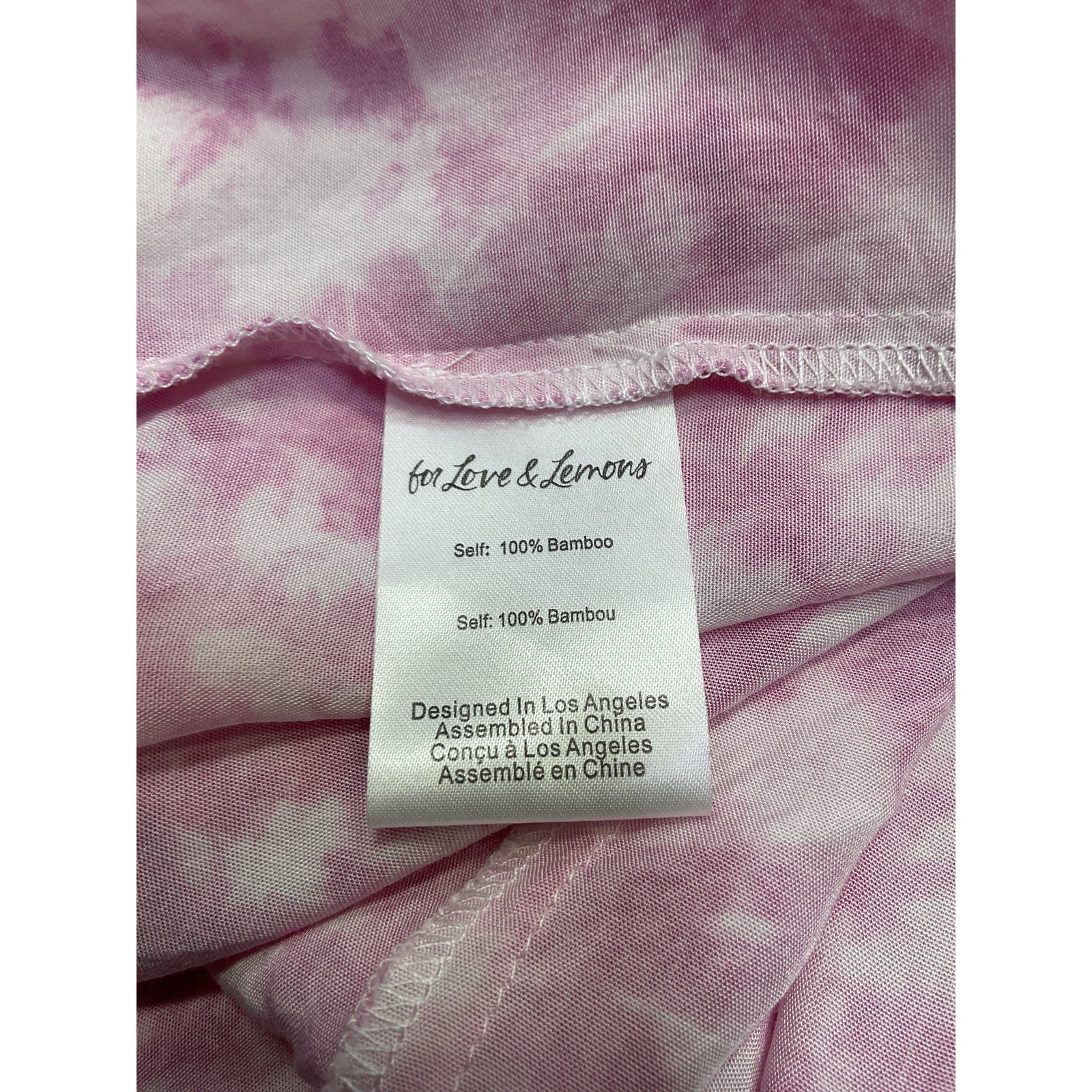 For Love & Lemons 'Devon' Pink Viscose Crop Top Size S