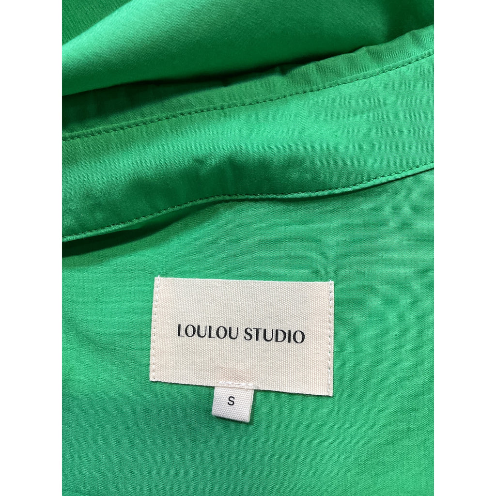 Loulou Studio 'Espanto' Green Poplin Shirt Size S