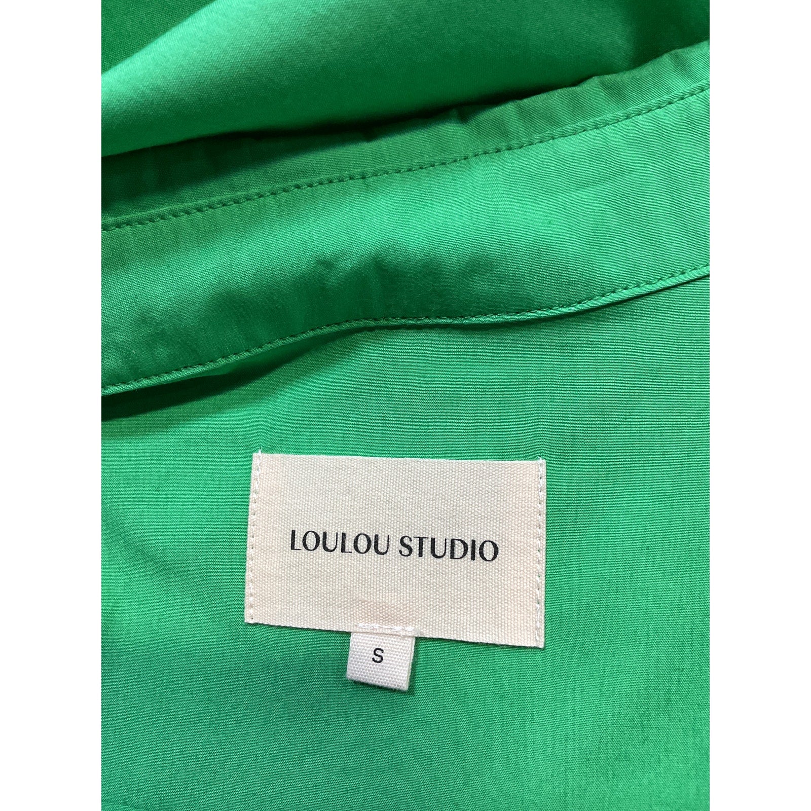 Loulou Studio 'Espanto' Green Poplin Shirt Size S