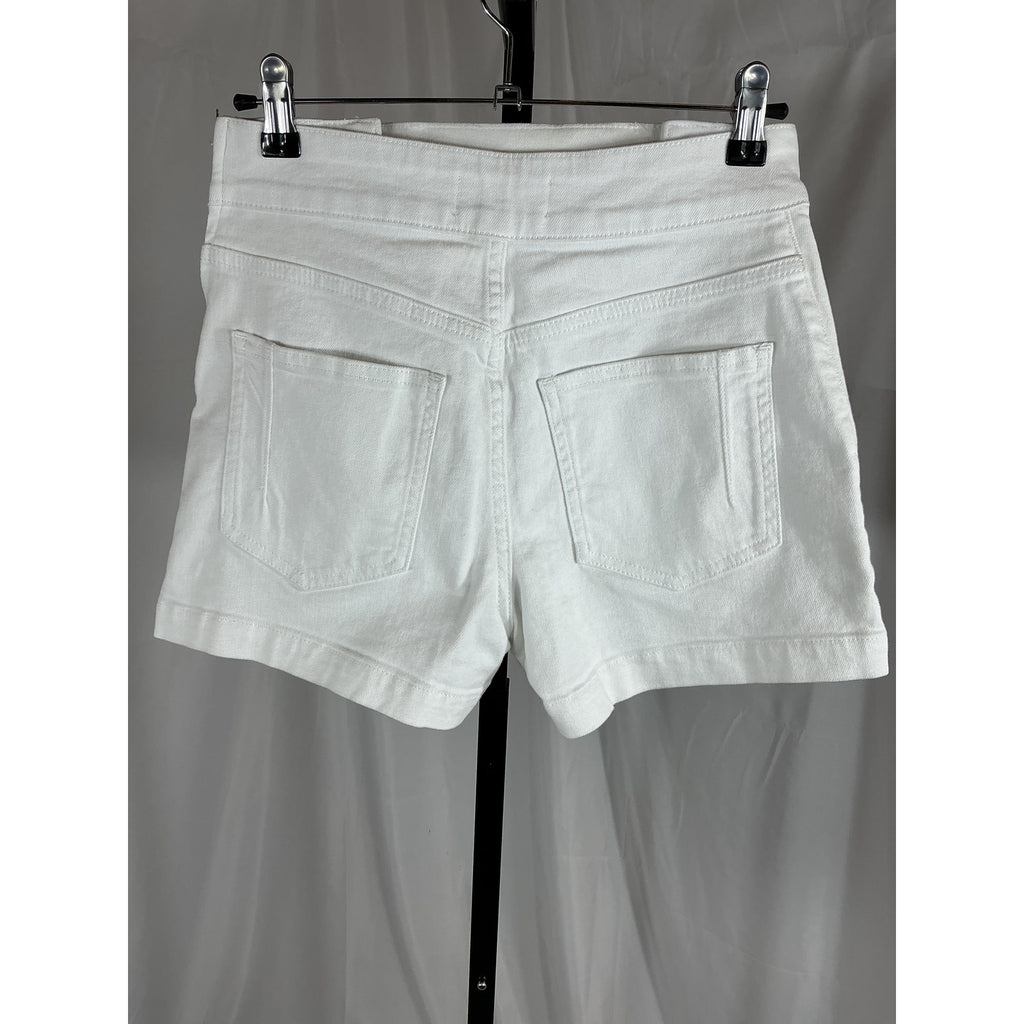 Derek Lam 10 Crosby White Cotton Lenox Sailor High Rise Denim Shorts Size 26