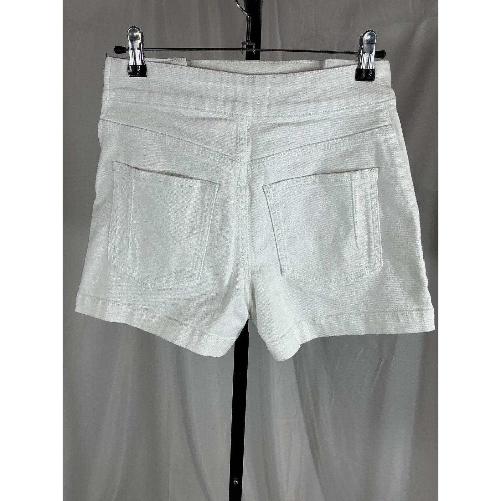Derek Lam 10 Crosby White Cotton Lenox Sailor High Rise Denim Shorts Size 26