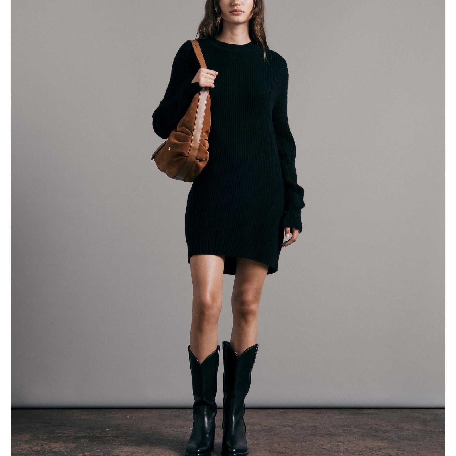 Rag & Bone 'Pierce' Black Cashmere Mini Dress Size XXS