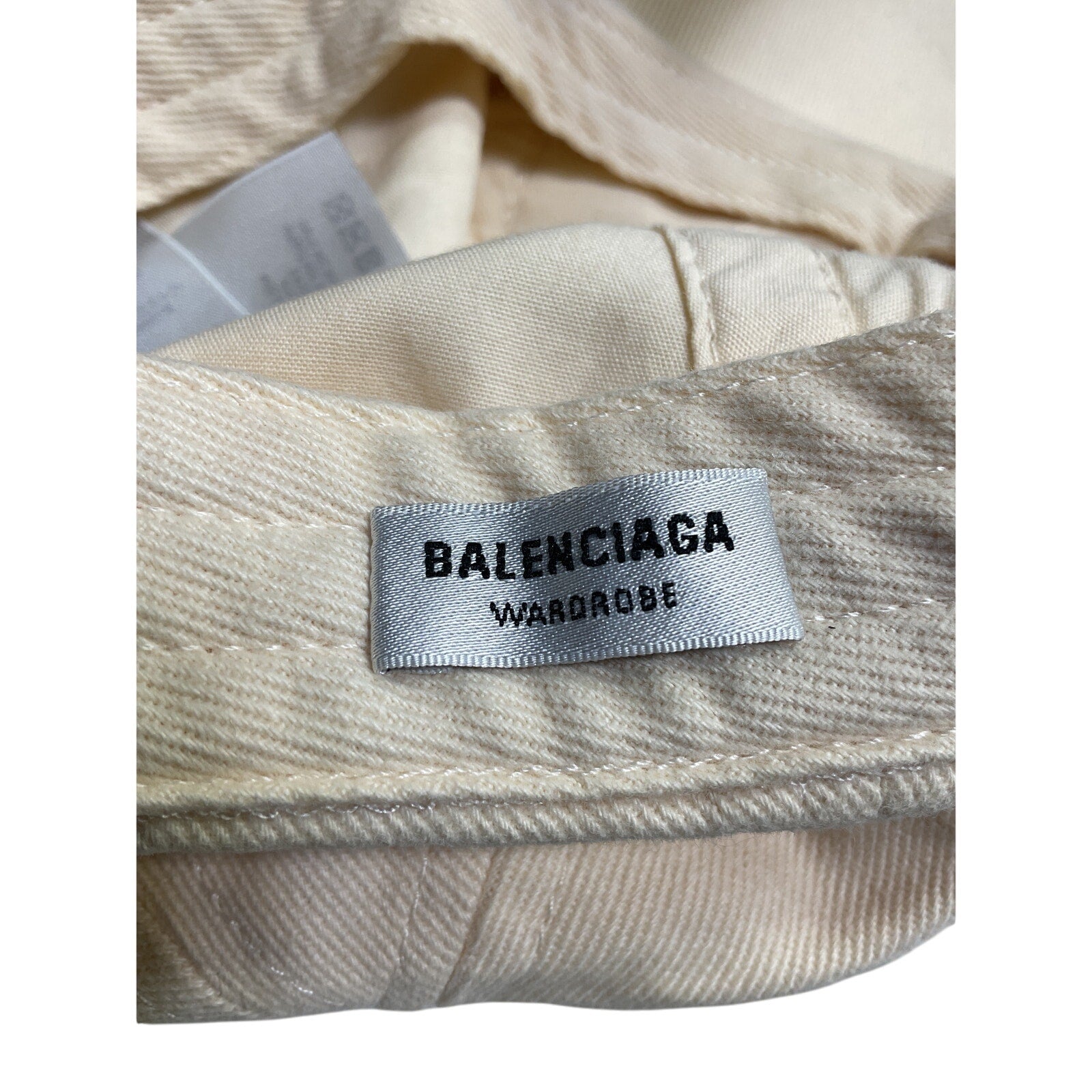 Balenciaga 'Logo' White Cotton Hat Size L
