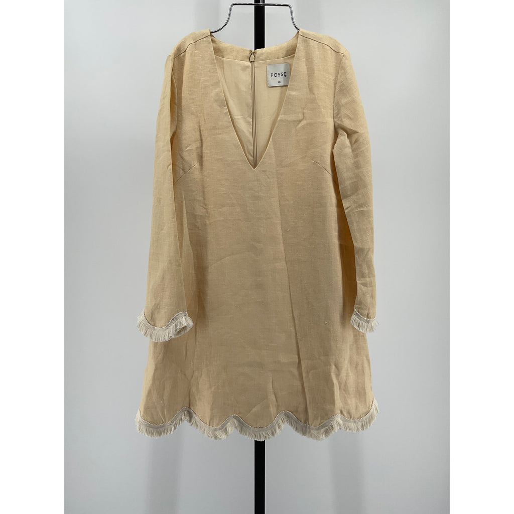 Posse 'Essie' Yellow Linen Kaftan Dress Size XXS