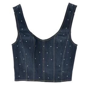 Cinq à Sept Embellished Blue Ora Bustier Top Size M
