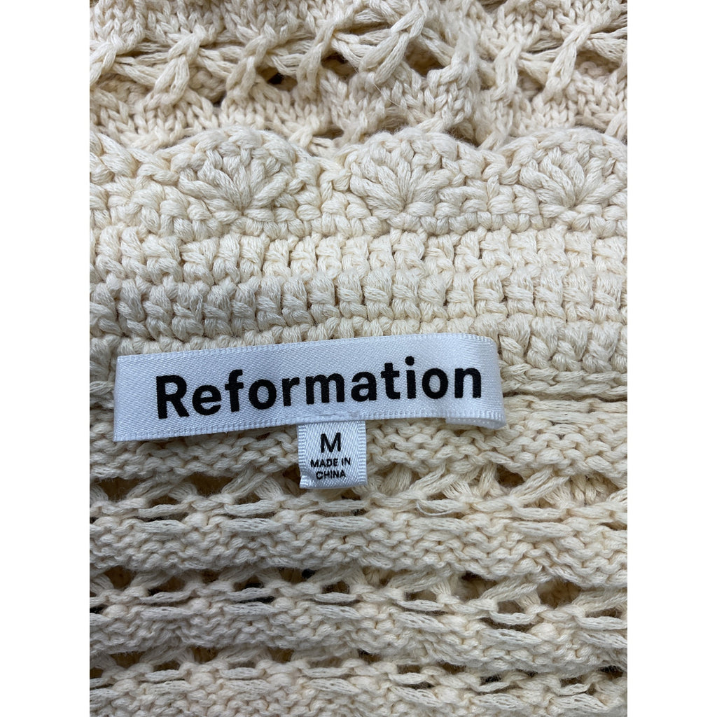 Reformation 'Clementine' White Cotton Skirt Size M