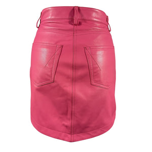 Alexandre Vauthier Sleek Pink Leather Skirt Size 36 EU / US 4