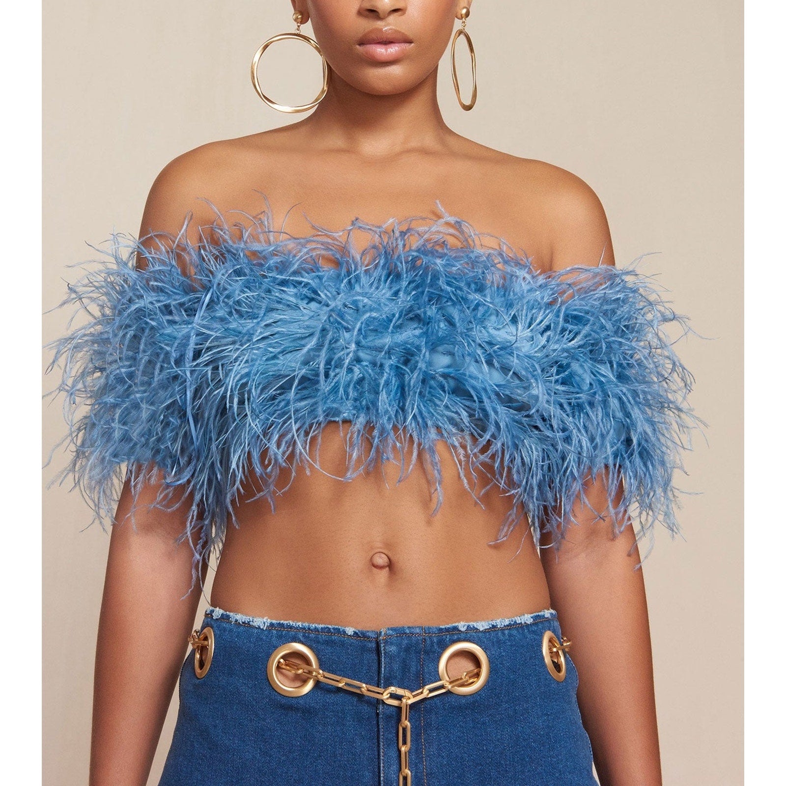 Cult Gaia 'Goetz' Blue Polyester Top Size S