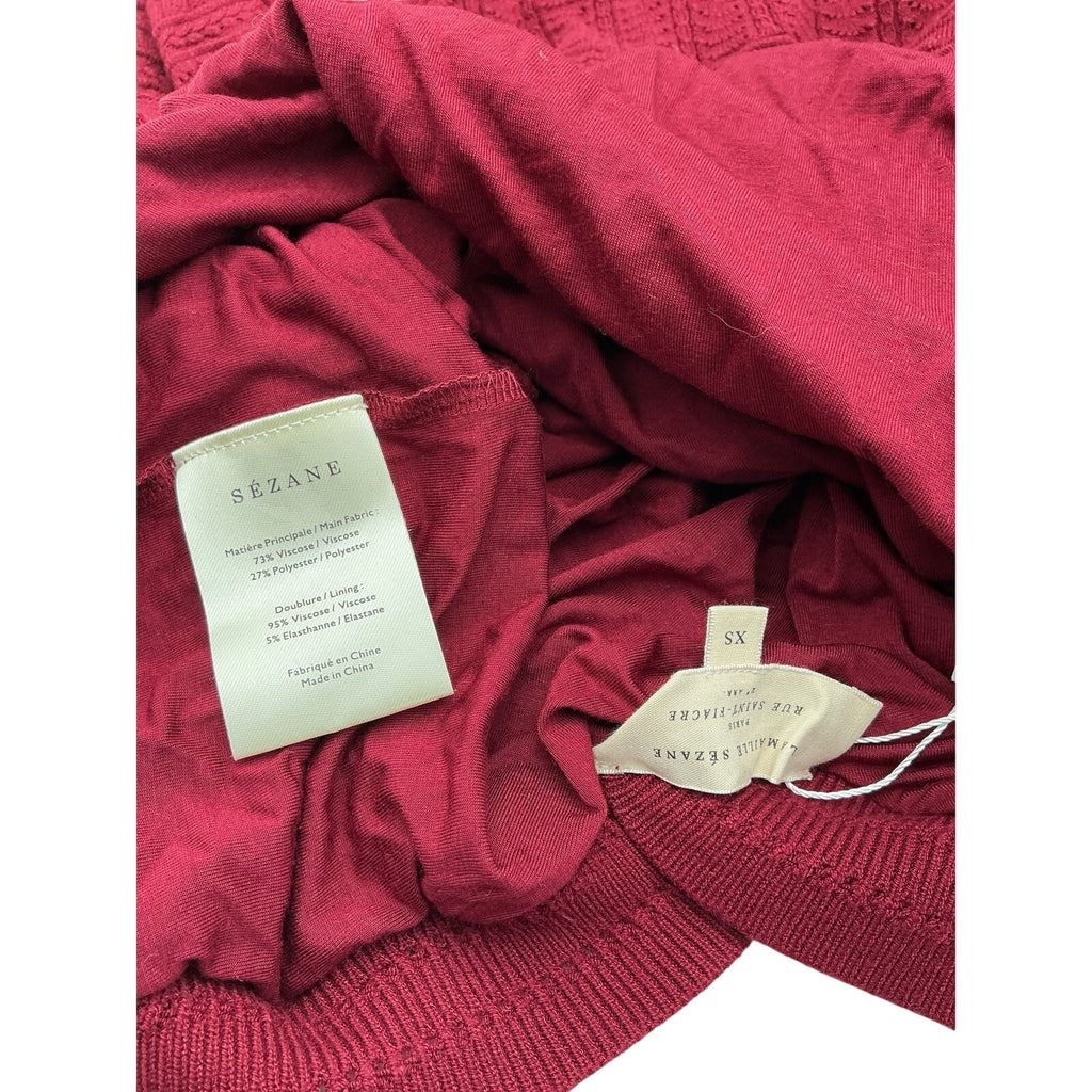 Sézane 'Aphrodite' Red Viscose Dress Size XS