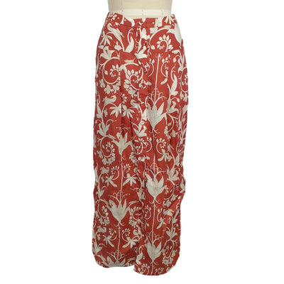 Agua Bendita Floral Red Coralina Maiz Skirt Size S NWT
