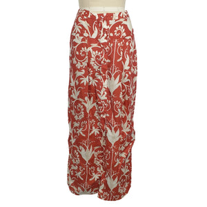 Agua Bendita Floral Red Coralina Maiz Skirt Size S NWT