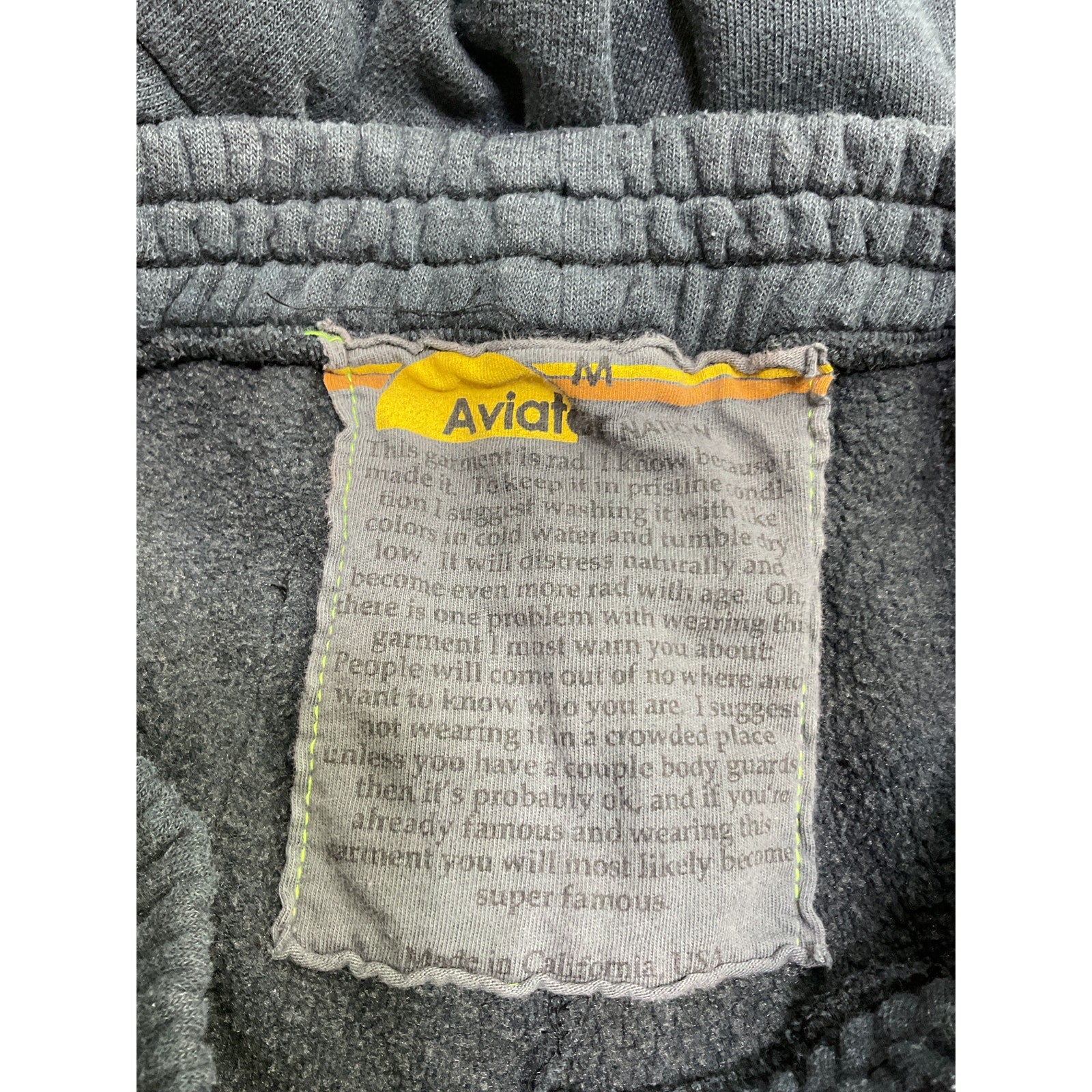 Aviator Nation Wide Leg Blue Polyester Pocket Sweatpants Size M