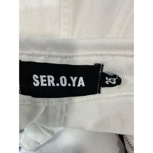 Ser.O.Ya Distressed White Mason Shorts Size 25