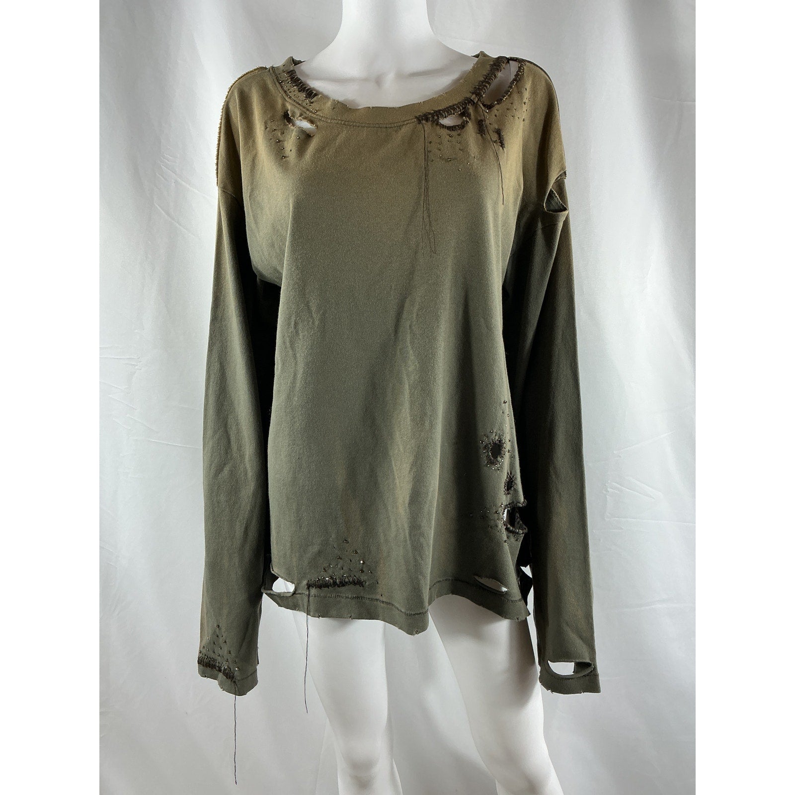 Acne Studios Embroidery Grey Cotton Sweater Size S