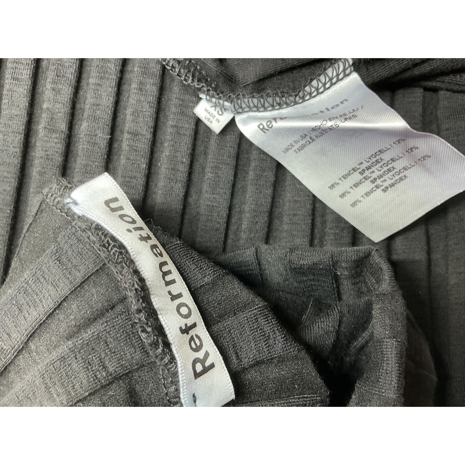 Reformation 'Libra' Black Tencel Lyocell Knit Dress Size XS