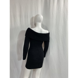 Reformation 'Jayne' Black Foldover Sweater Mini Dress Size XS