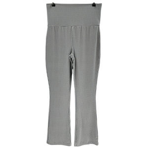 Hatch Houndstooth Multicolor Ultimate Before During And After Crop Flare Pants Size XS