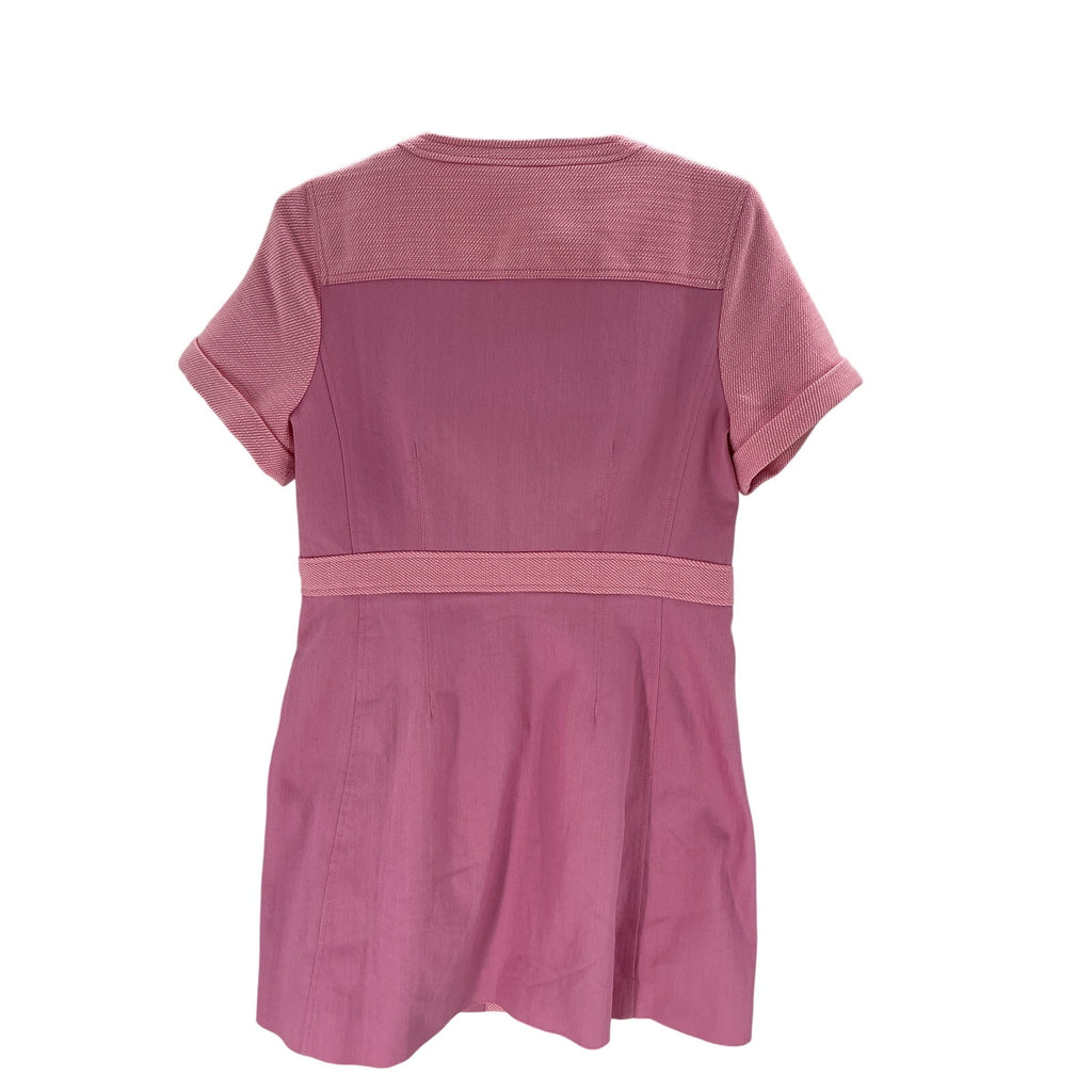 Cinq A Sept 'Layla' Pink Cotton Denim Zip Mini Dress Size 12