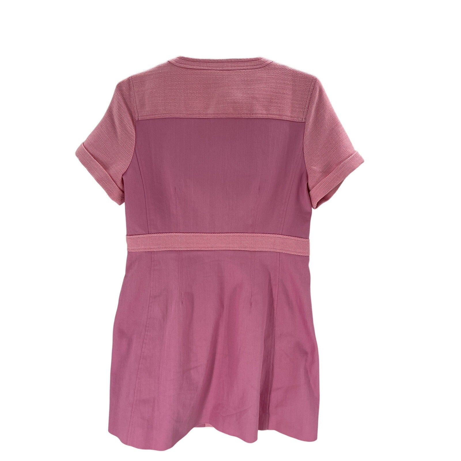 Cinq A Sept 'Layla' Pink Cotton Denim Zip Mini Dress Size 12