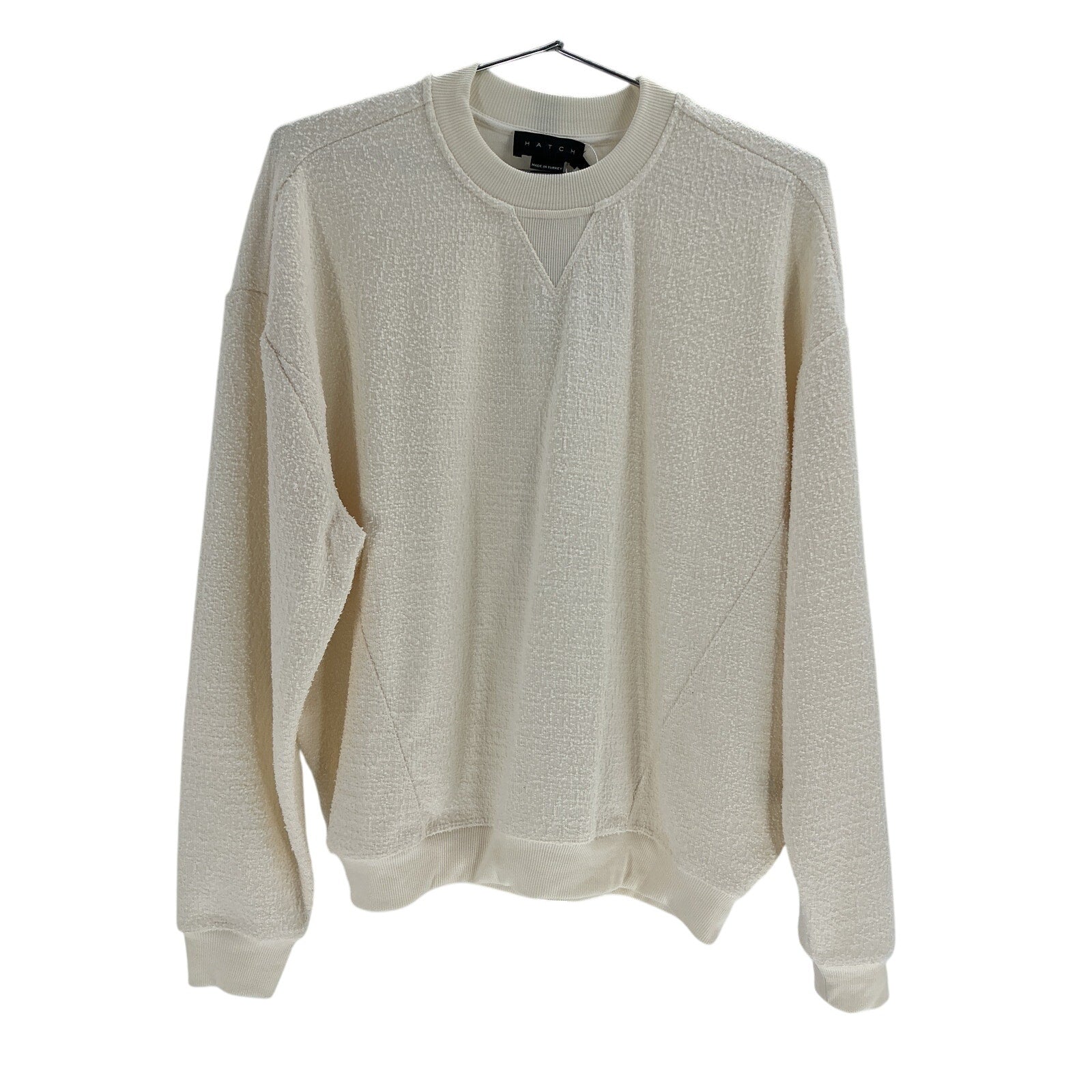 Hatch 'The Dina' Beige Polyester Boucle Sweatshirt Size 2