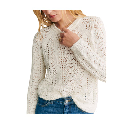 Sézane Cable Knit White Zachary Jumper Size XXS