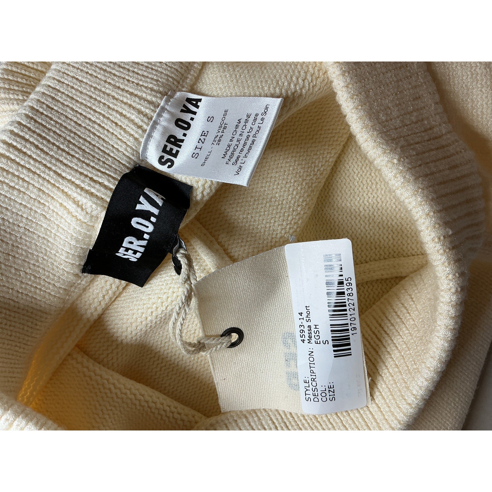 Ser.O.Ya 'Messa' White Viscose Short Size S