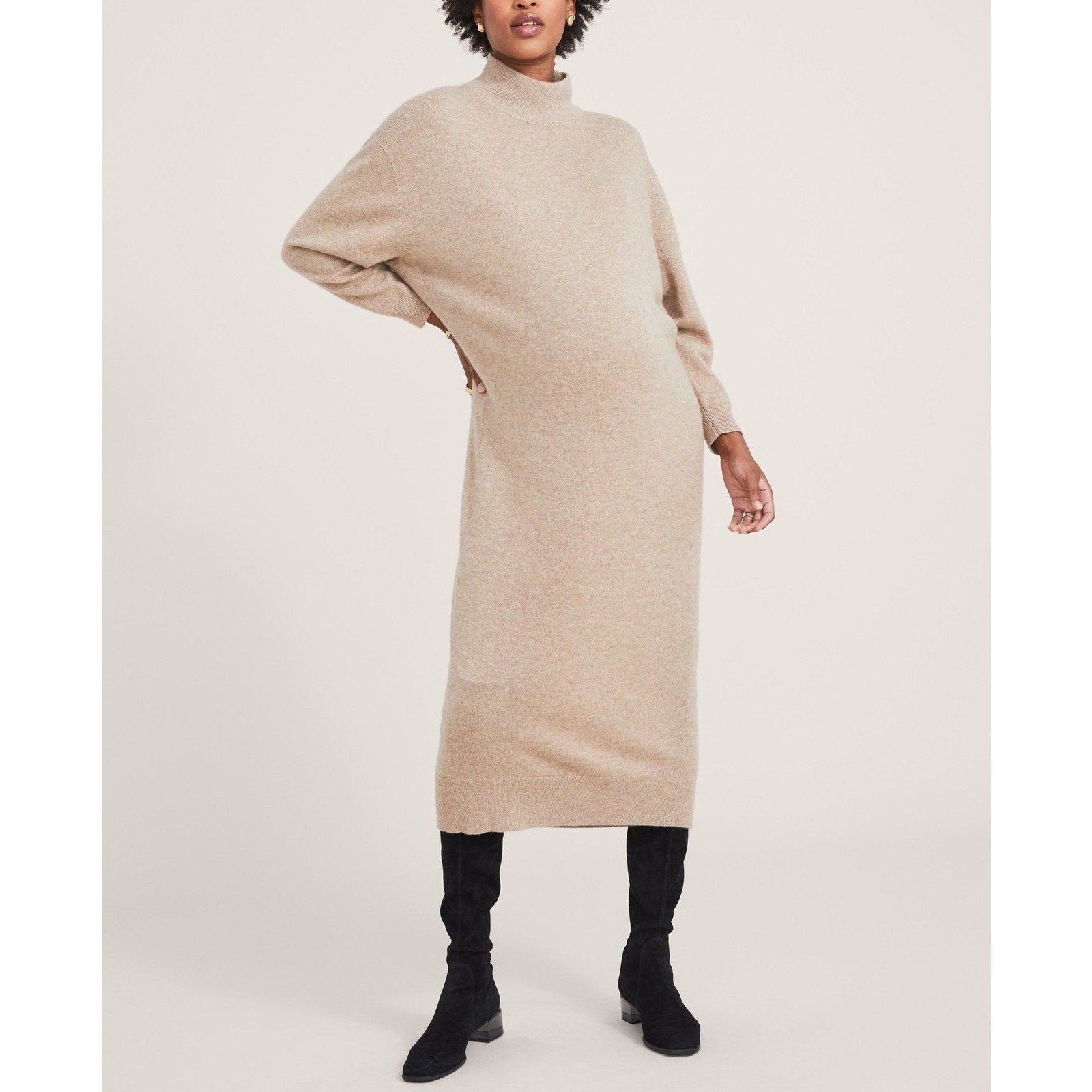 Hatch 'The Manon' Tan Cashmere Maternity Dress Size 0