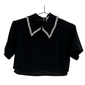 A.L.C. Embellished Black Lark Crystal Blouse Size 4