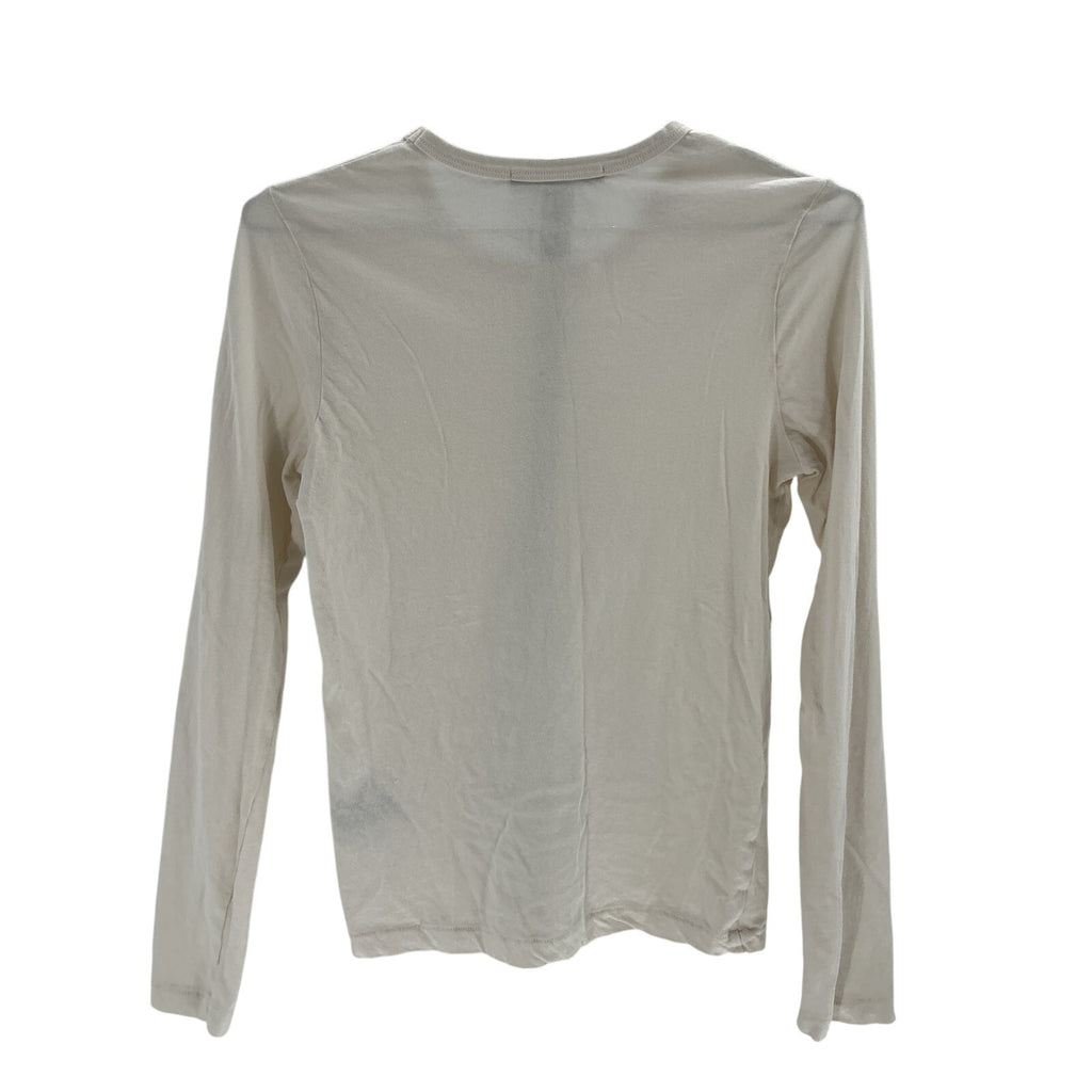 Jenni Kayne Long-Sleeve Beige Cotton Slim Tee Size S