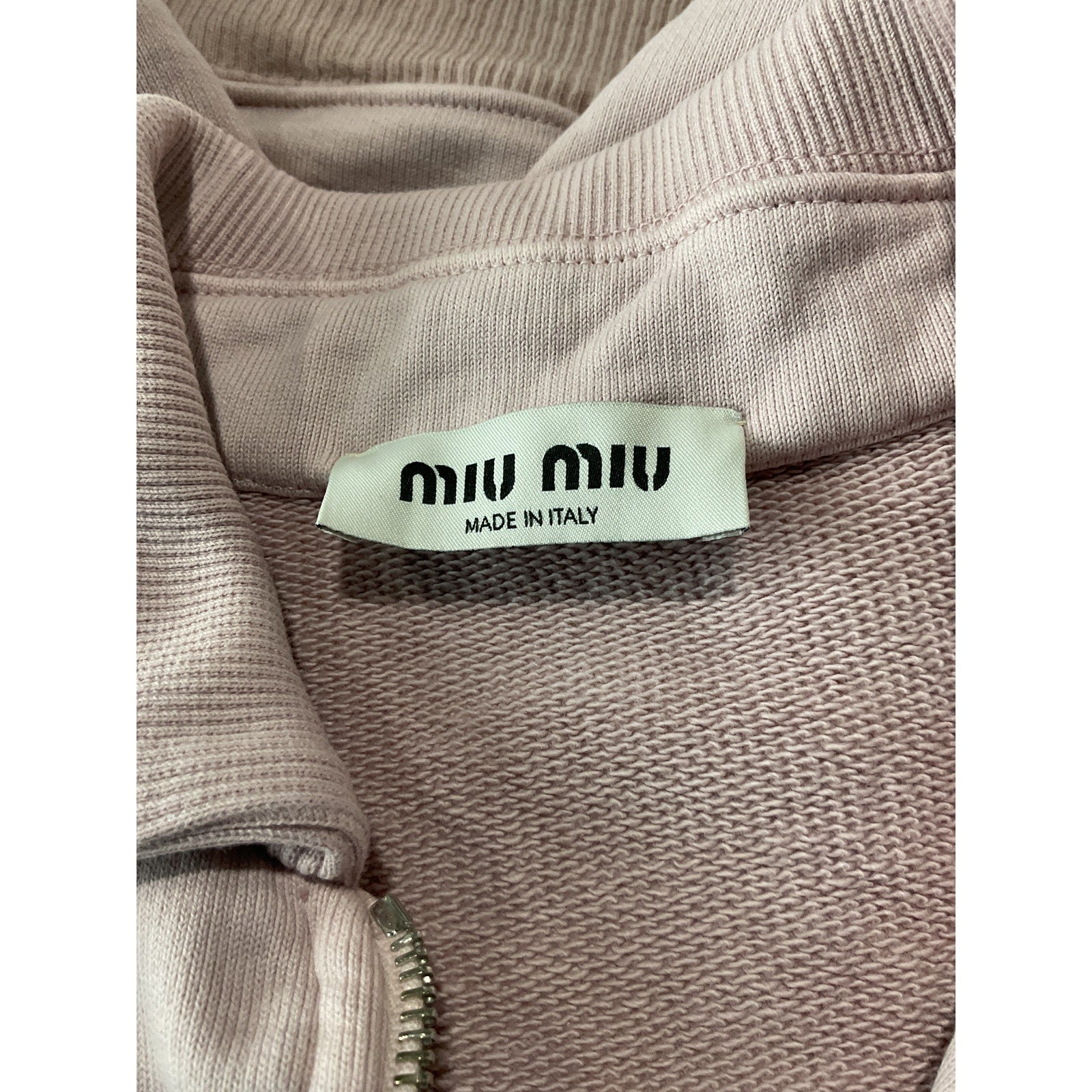 Miu Miu Garment-Dyed Pink Cotton Polo Shirt Size XS