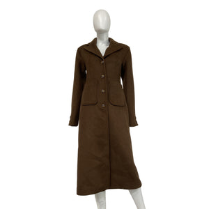 L'Academie X 'Marianna' Brown Wool Long Coat Size XS