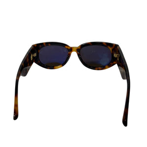 Linda Farrow Chic Brown Debbie Oval Sunglasses