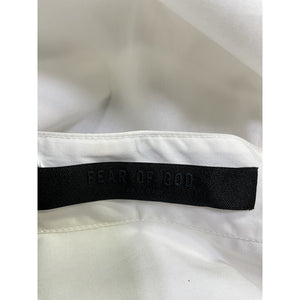 Mens Fear Of God Classic White Mandarin Collar Shirt Size 46