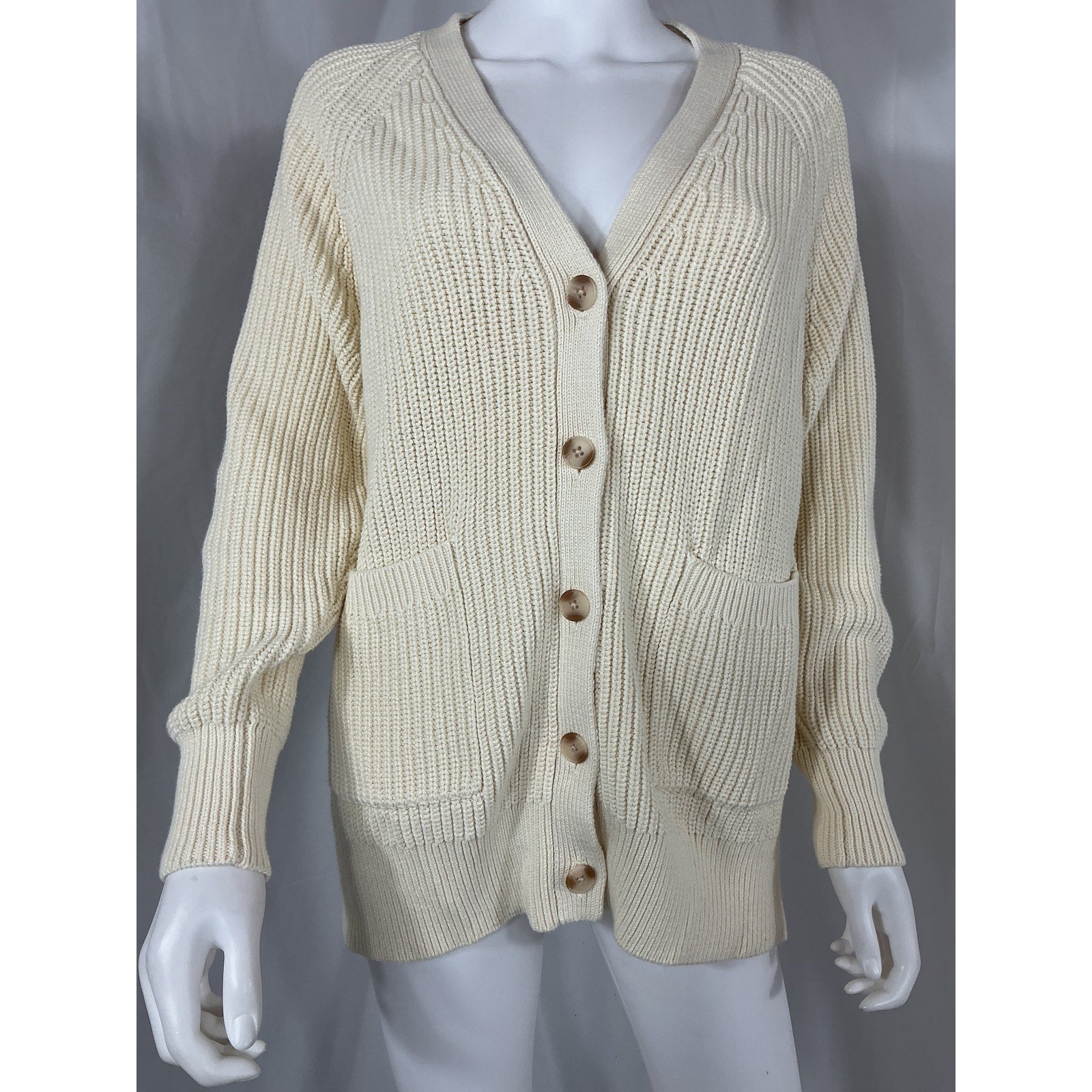 Hatch The Cotton Marlow White Cotton Cardigan Size 1