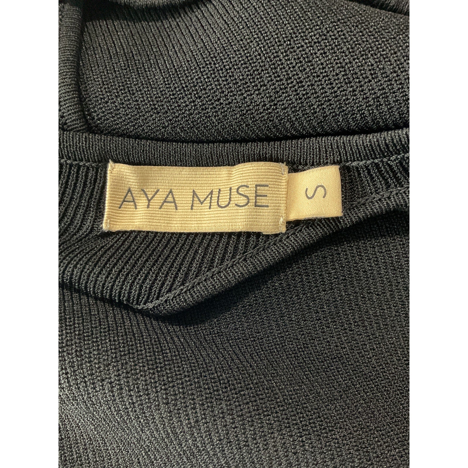 Aya Muse 'Alder' Black Viscose Dress Size S