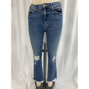 Mother 'The Insider' Blue High Rise Cropped Straight Leg Denim Jeans Size 26