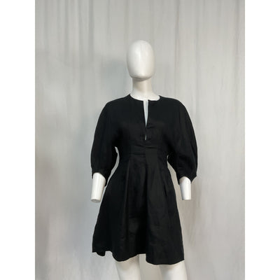 Faithfull The Brand 'Soleil' Black Linen Mini Dress Size S