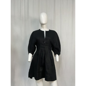 Faithfull The Brand 'Soleil' Black Linen Mini Dress Size S
