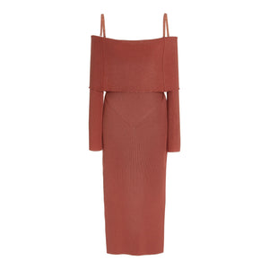 Anna October Elegant Terracotta Vika Midi Dress Size M NWT