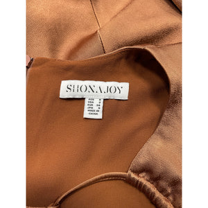 Shona Joy 'Felicity' Brown Long Sleeve Cut Out Front Mini Dress Size 2