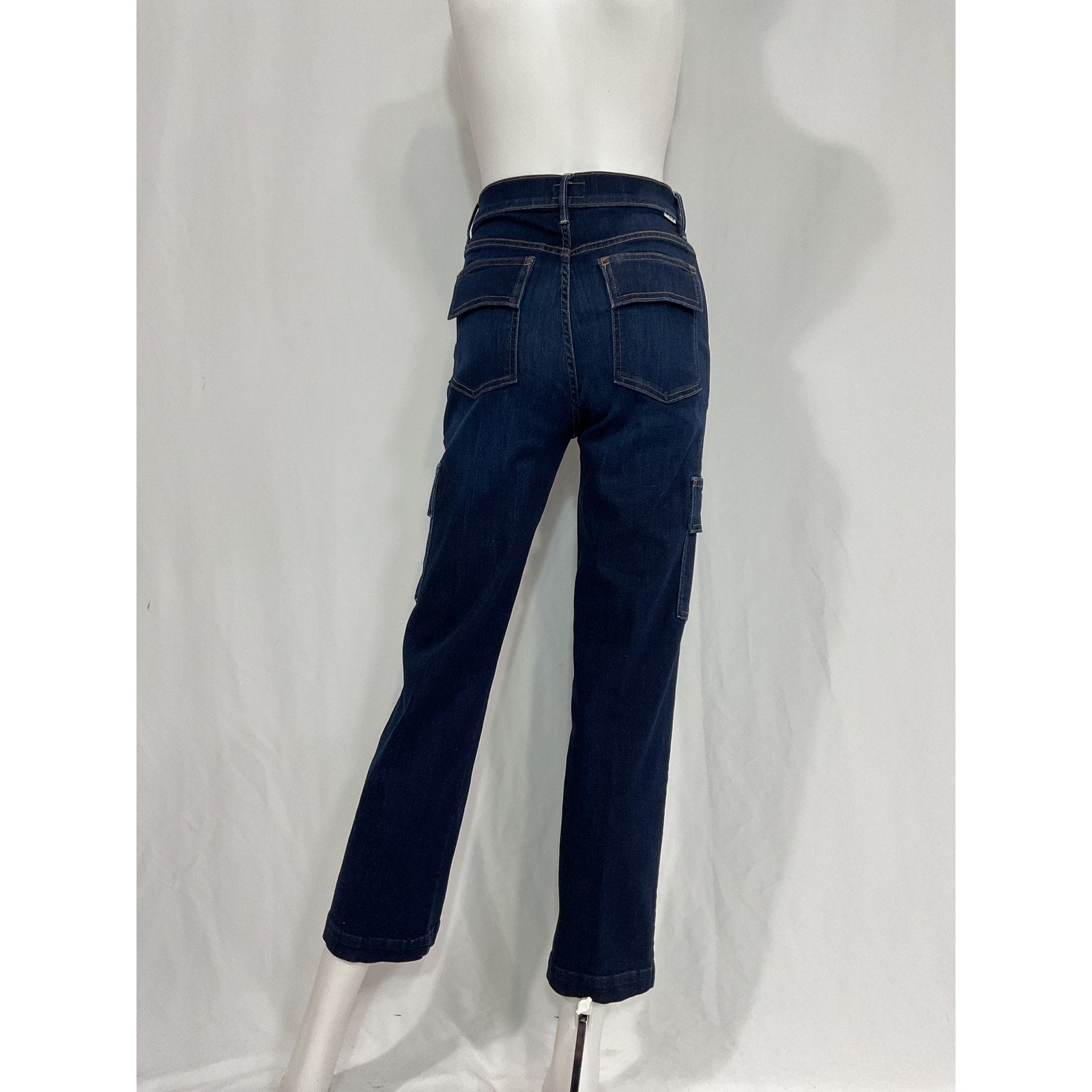 Mother 'The Rambler' Black High-Rise Cargo Denim Jeans Size 25