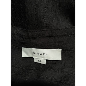 Vince 'Drapey' Black Stripe Band Collar Button-Up Shirt Size S