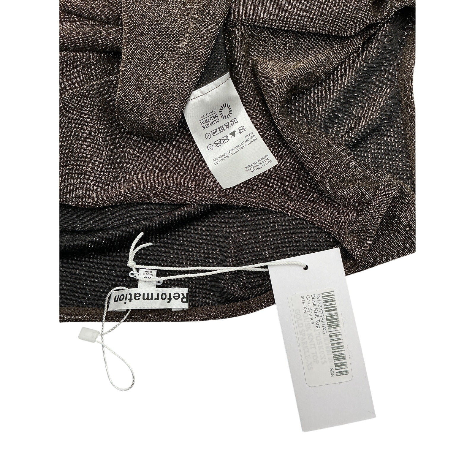 Reformation 'Dusk' Black Cotton Knit Top Size XS