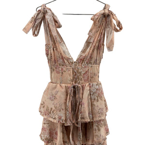 V. Chapman Romantic Peach Tapestry Maile Gown Size 2 NWT