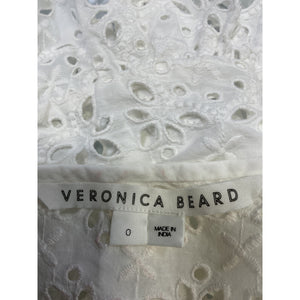Veronica Beard 'Araya' White Cotton Top Size 0