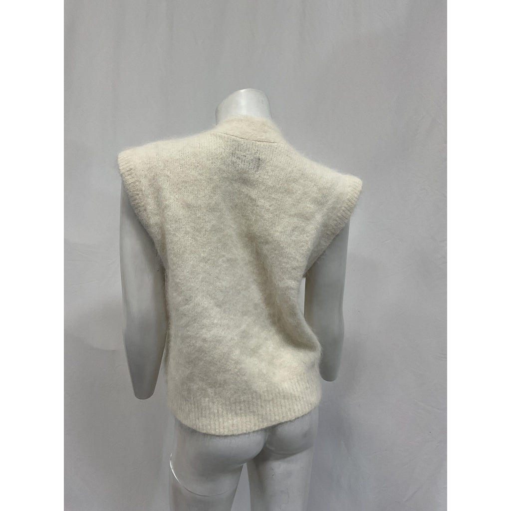 Rta 'Maisie' White Cap Sleeve V Neck Sweater Vest Size S