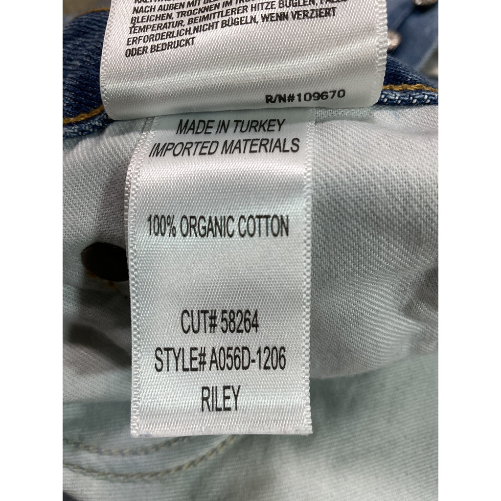 Agolde 'Riley' Blue High Rise Straight Crop Denim Jean Size 25