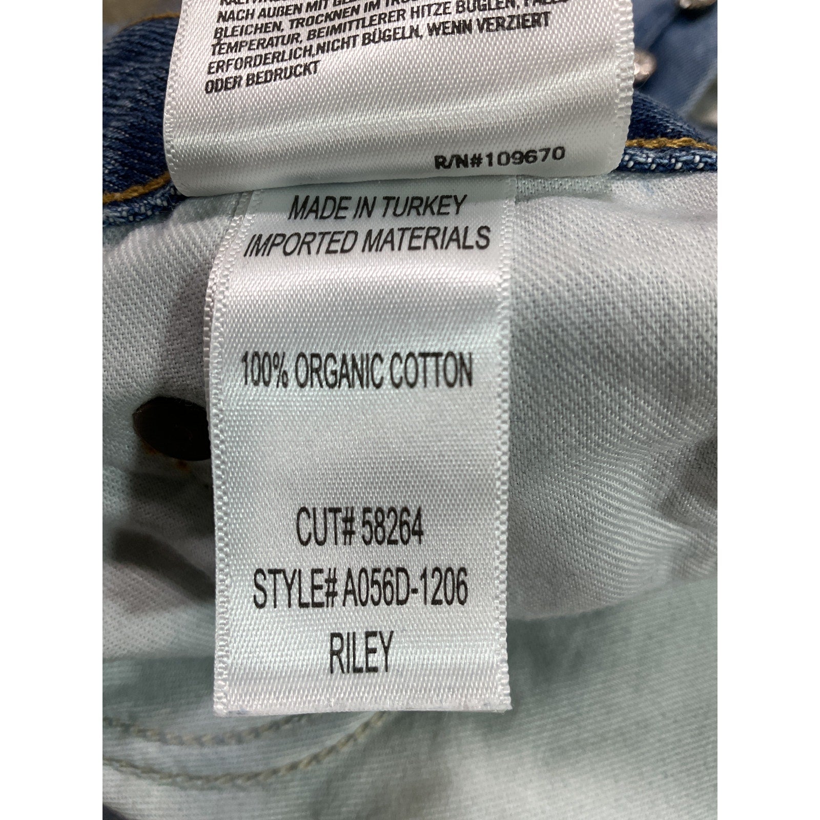 Agolde 'Riley' Blue High Rise Straight Crop Denim Jean Size 25