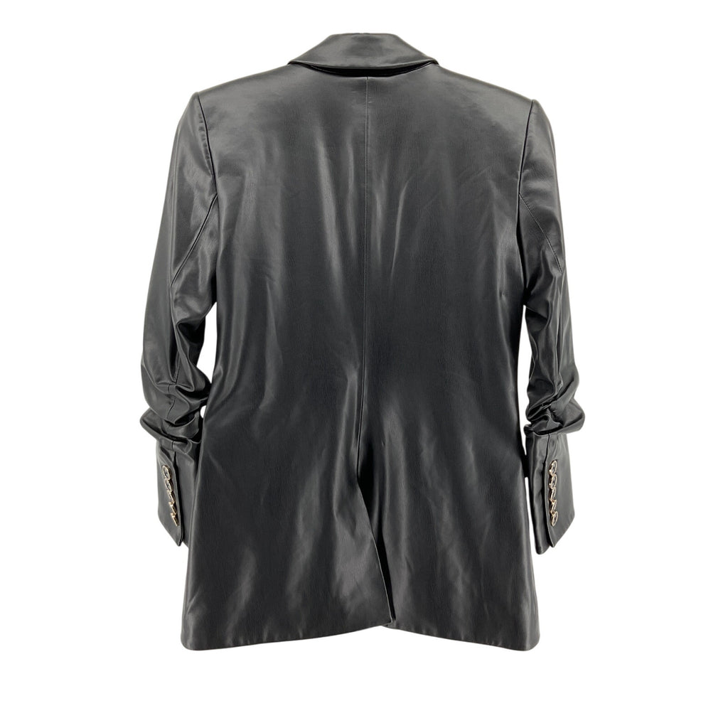 Veronica Beard ‘Beacon’ Black Vegan Leather Dickey Jacket Size 0